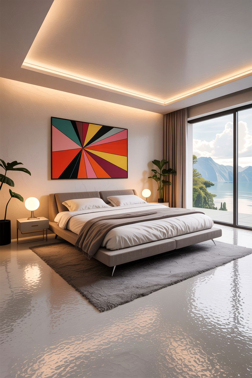 Poured Resin Floor - 30 bedroom floor ideas