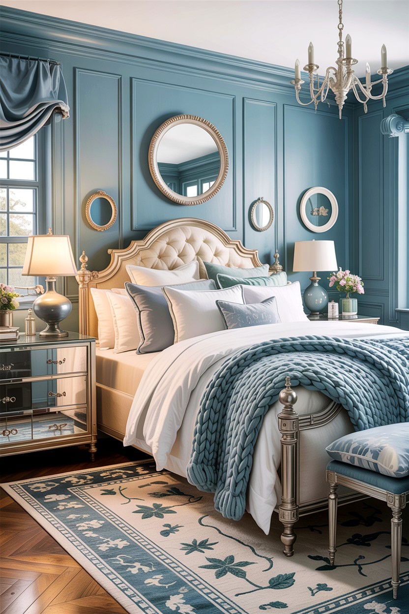 Powder Blue Traditional Bedroom - 30 traditional blue bedroom ideas