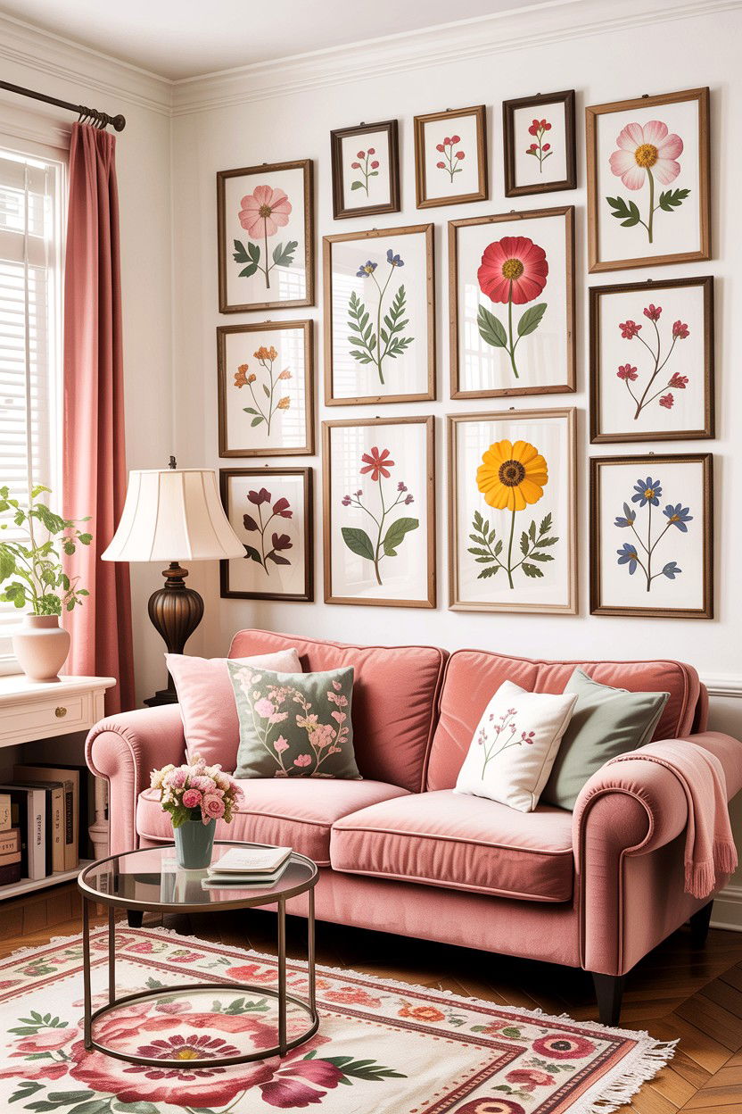 Pressed Flower Art - 30 handmade living room ideas
