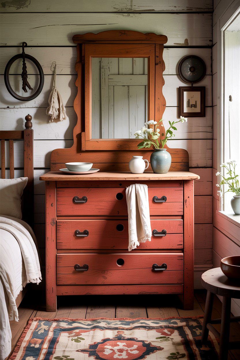 Primitive Wood Dresser - 30 bedroom vintage dressers