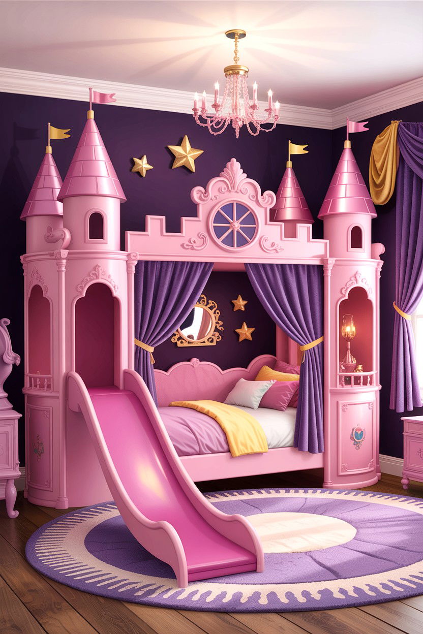 Princess castle bed - 30 kids bedroom ideas