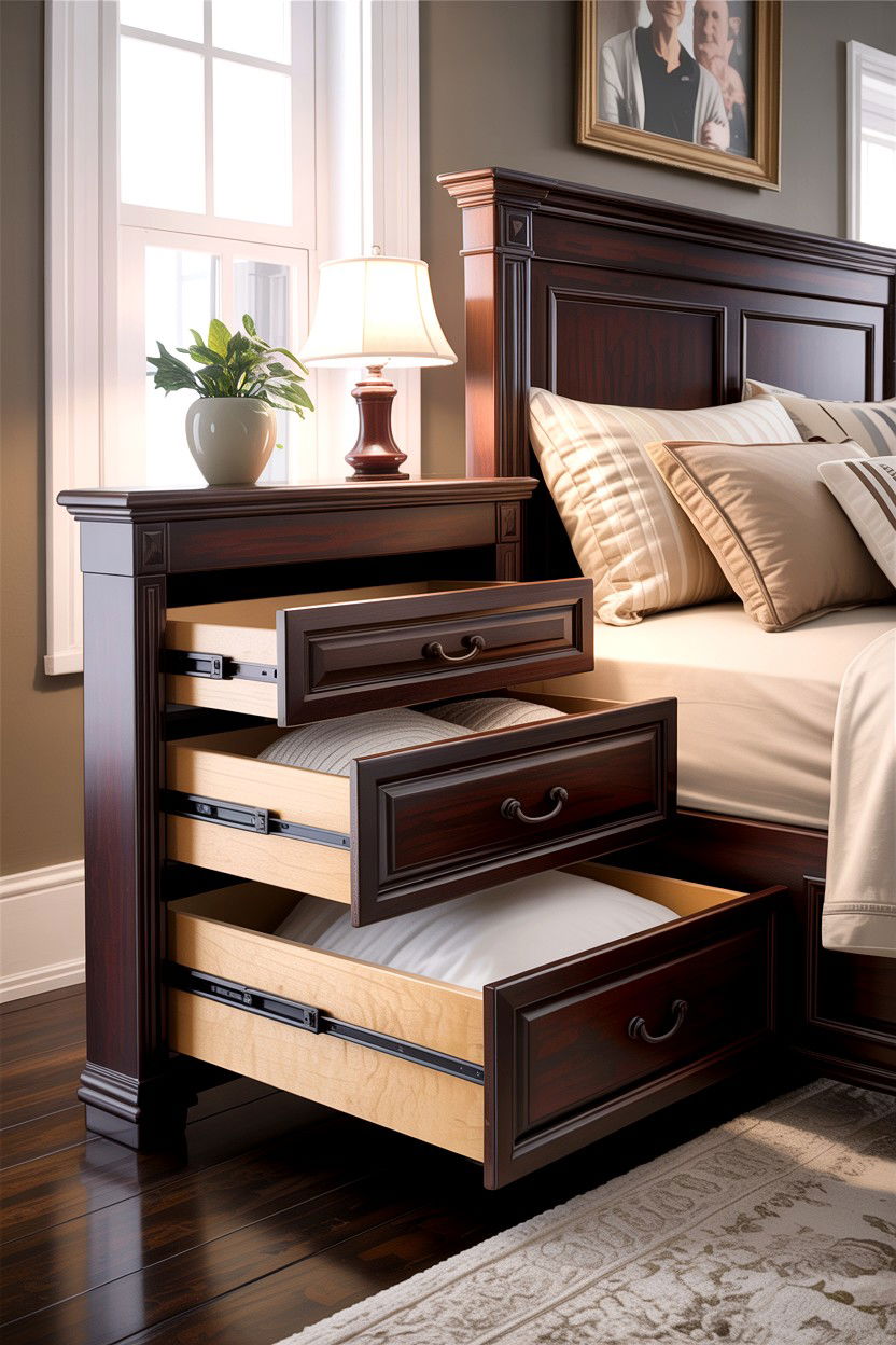 Pull Out Drawer Headboard - 30 bedroom storage headboards