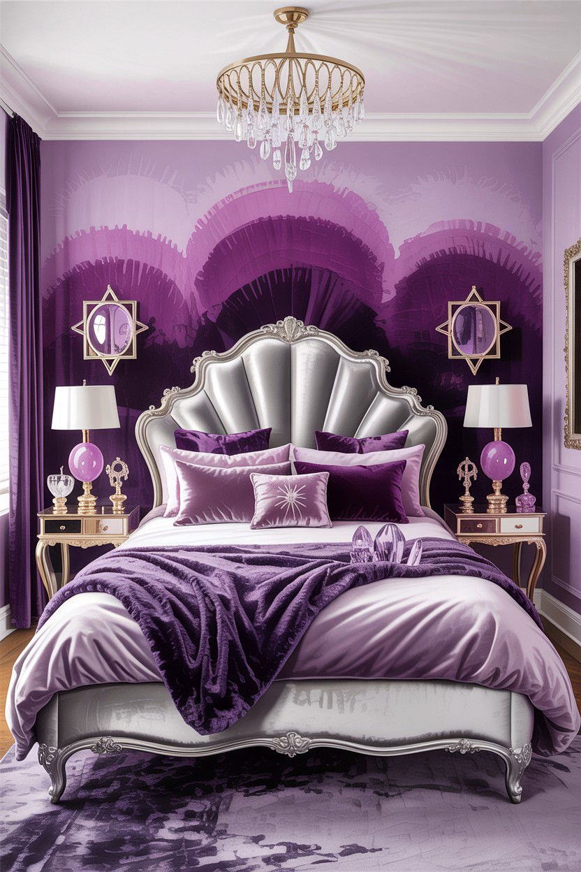 Purple Ombre Bedroom Wall - 30 bedroom ombre wall ideas