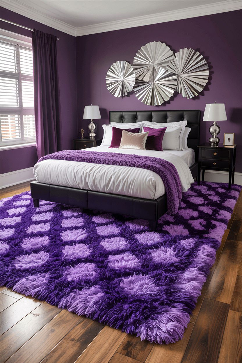 Purple Shag Rug - 30 bedroom shag rugs