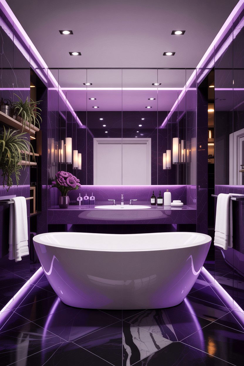 Purple Spa Bathroom - 30 chromotherapy bathroom ideas