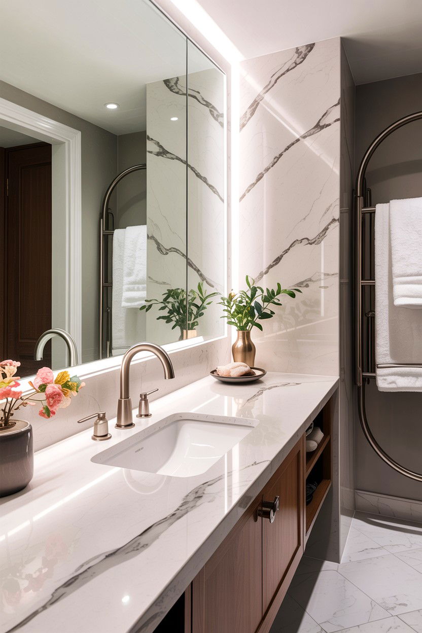 Quartz Bathroom Countertop - 30 contractor bathroom ideas