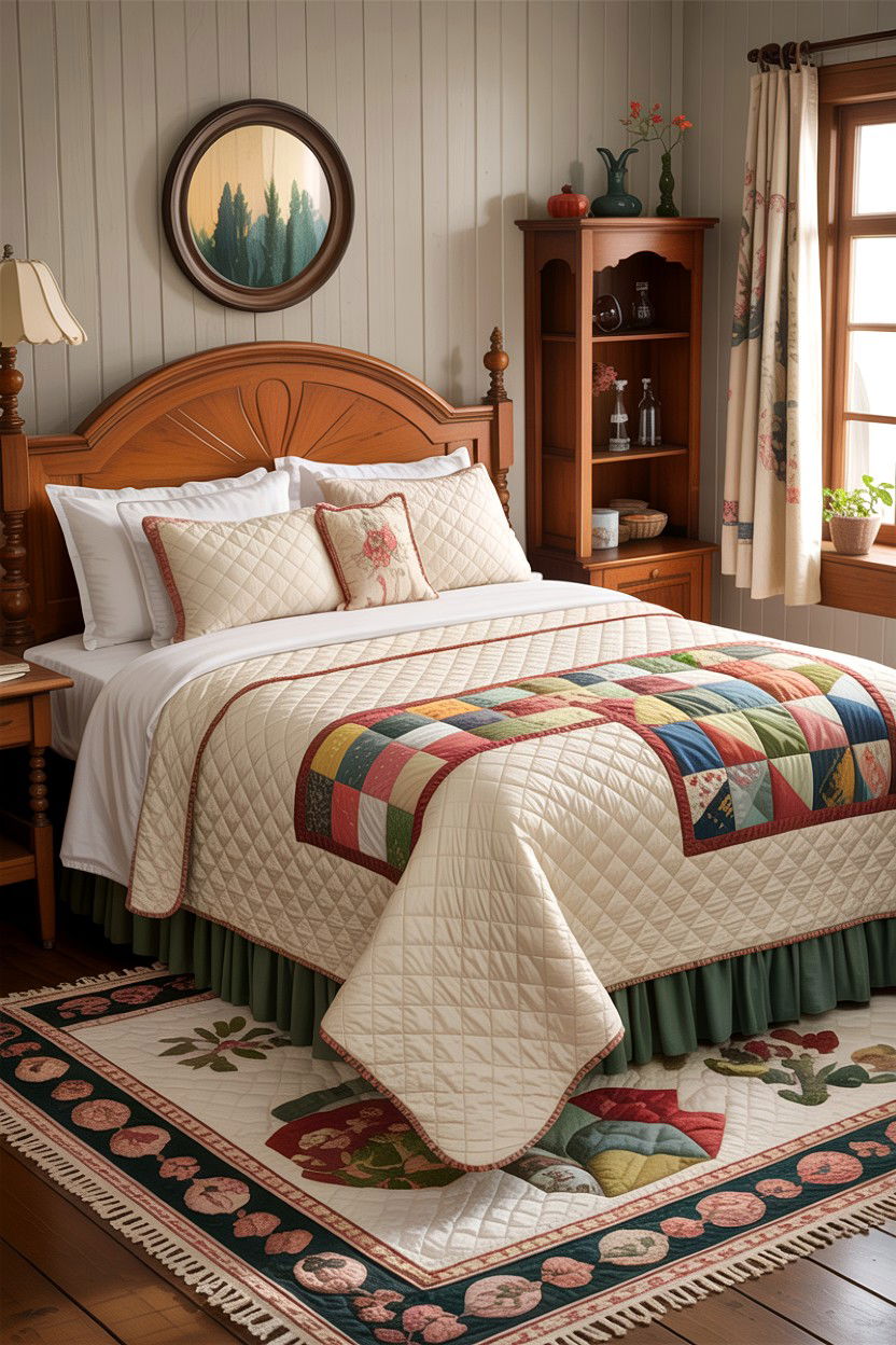 Quilted Bed Skirt - 30 bedroom bed skirts