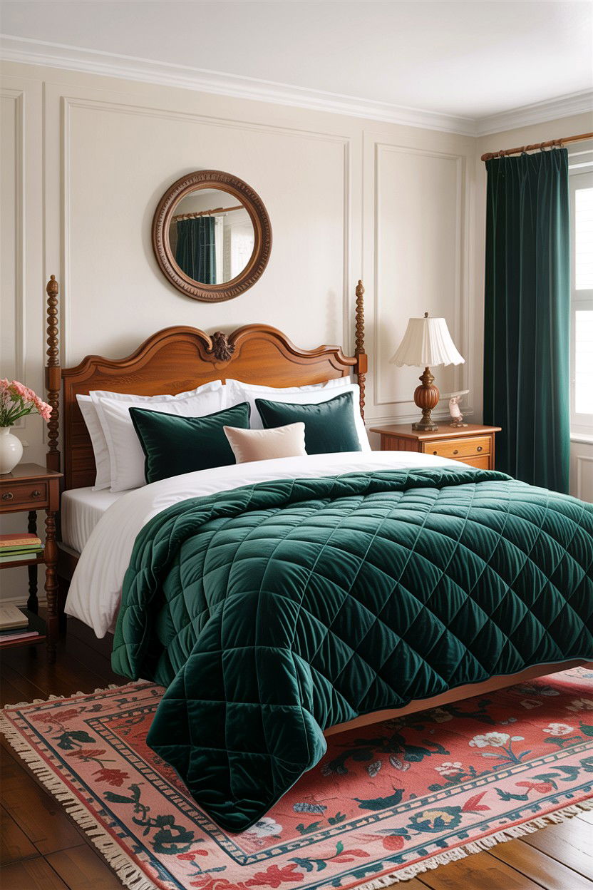 Quilted coverlet - 30 cozy texture bedroom ideas