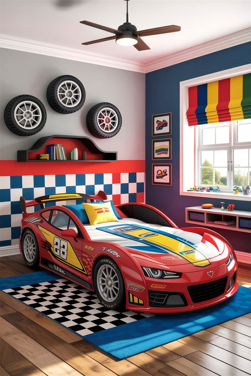 Race car bed - 30 car themed bedroom ideas