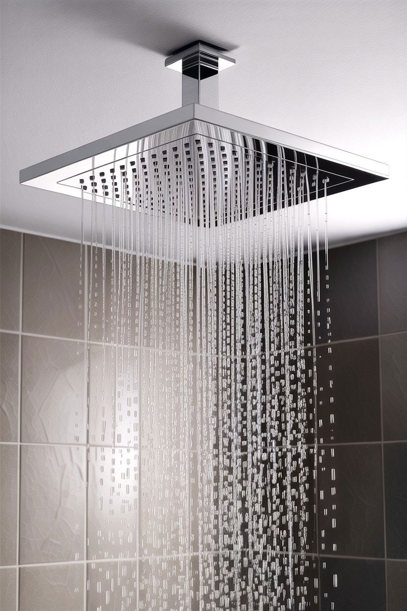 Rain Shower Head - 30 bathroom afternoon project ideas