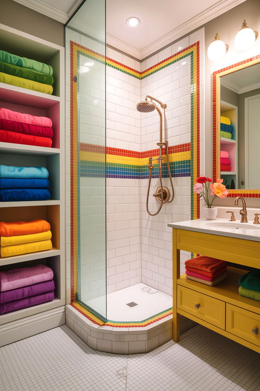 Rainbow bathroom - 30 children's bathroom ideas