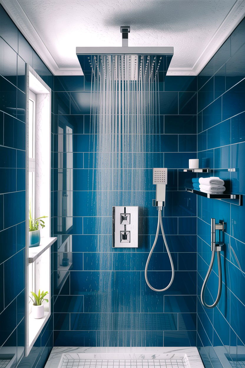 Rainfall shower head - 30 home spa bathroom ideas