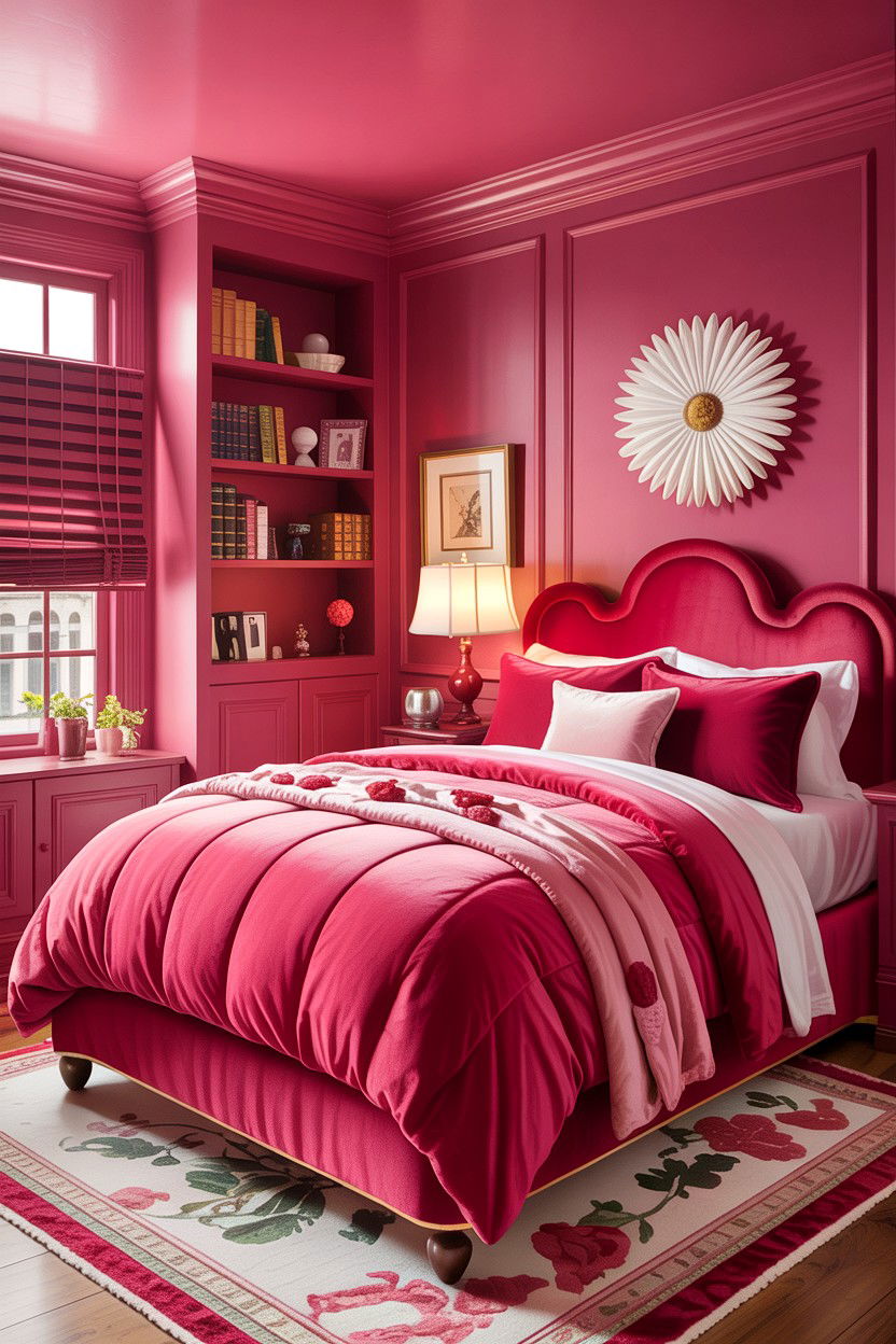 Raspberry pink walls - 30 bedroom pink walls