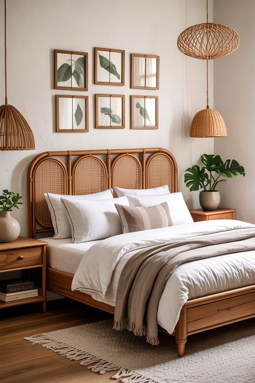 Rattan And Wood Headboard - 30 bedroom wooden headboards
