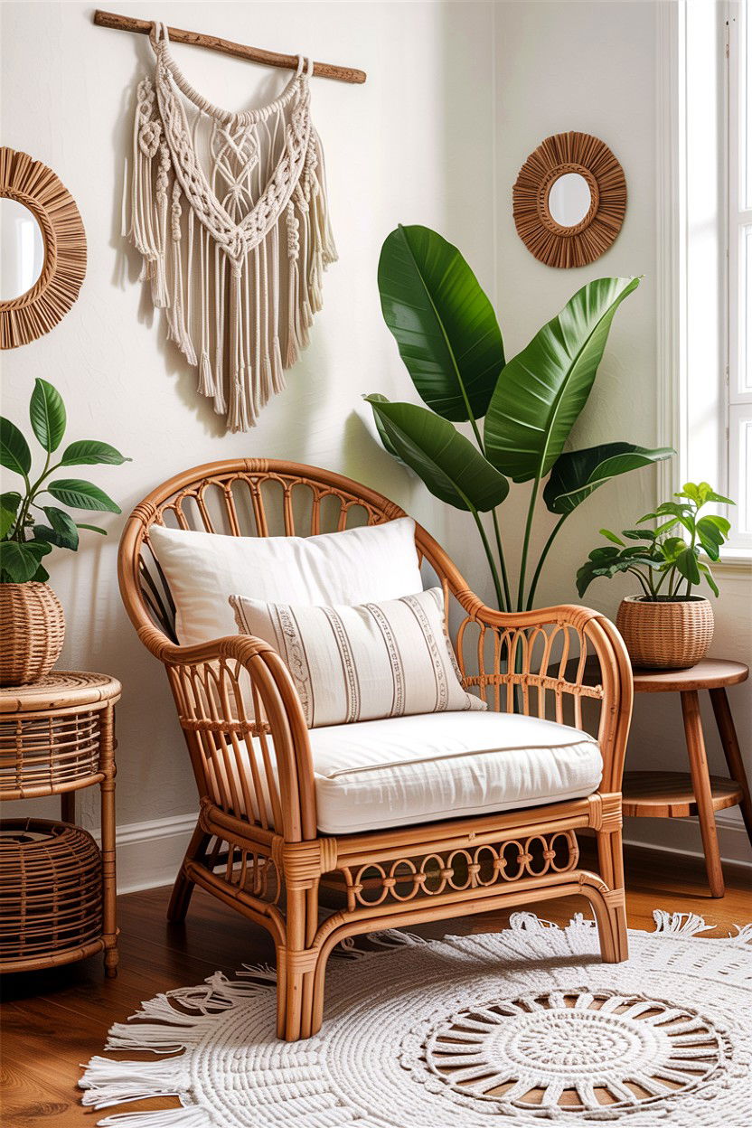 Rattan Armchair - 30 bedroom chairs