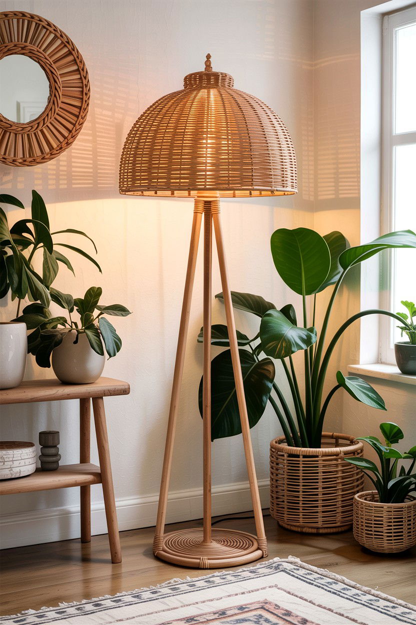 Rattan Floor Lamp - 30 bedroom floor lamps