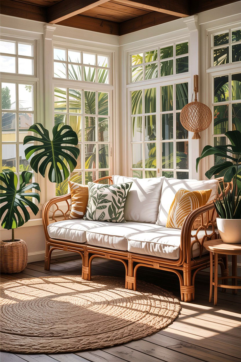Rattan Frame Couch - 30 living room couch ideas