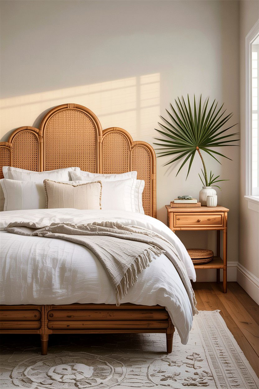 Rattan Headboard Bedroom - 30 California casual bedroom ideas