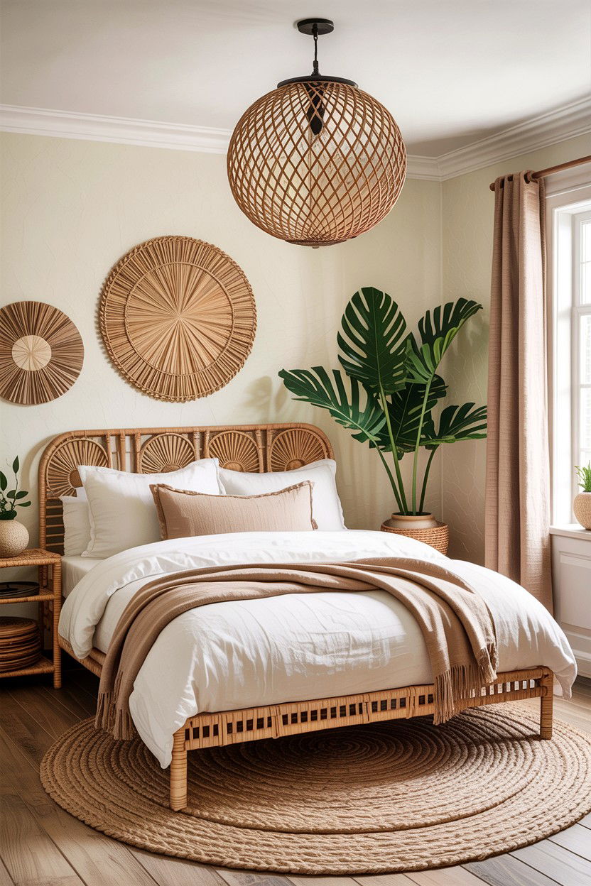 Rattan Weave Globe Light - 30 bedroom globes