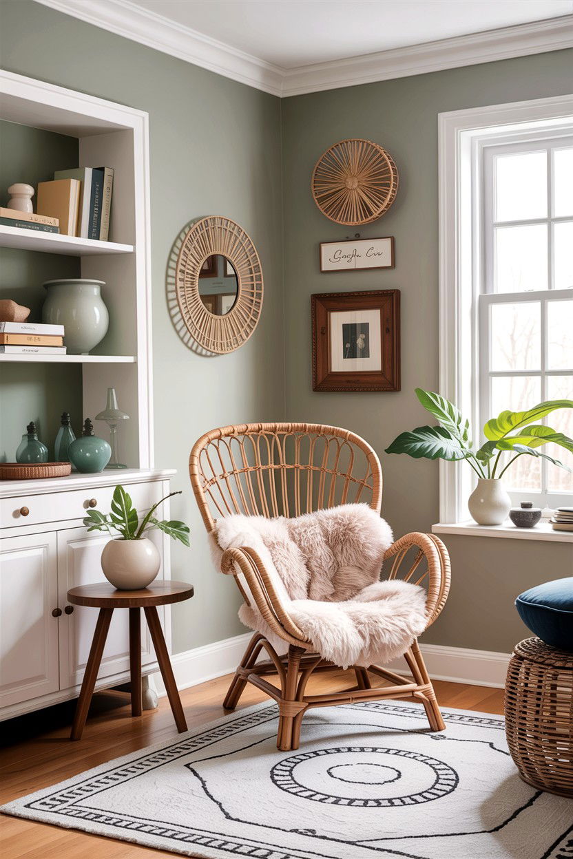 Rattan accent chair - 30 cape cod living room ideas