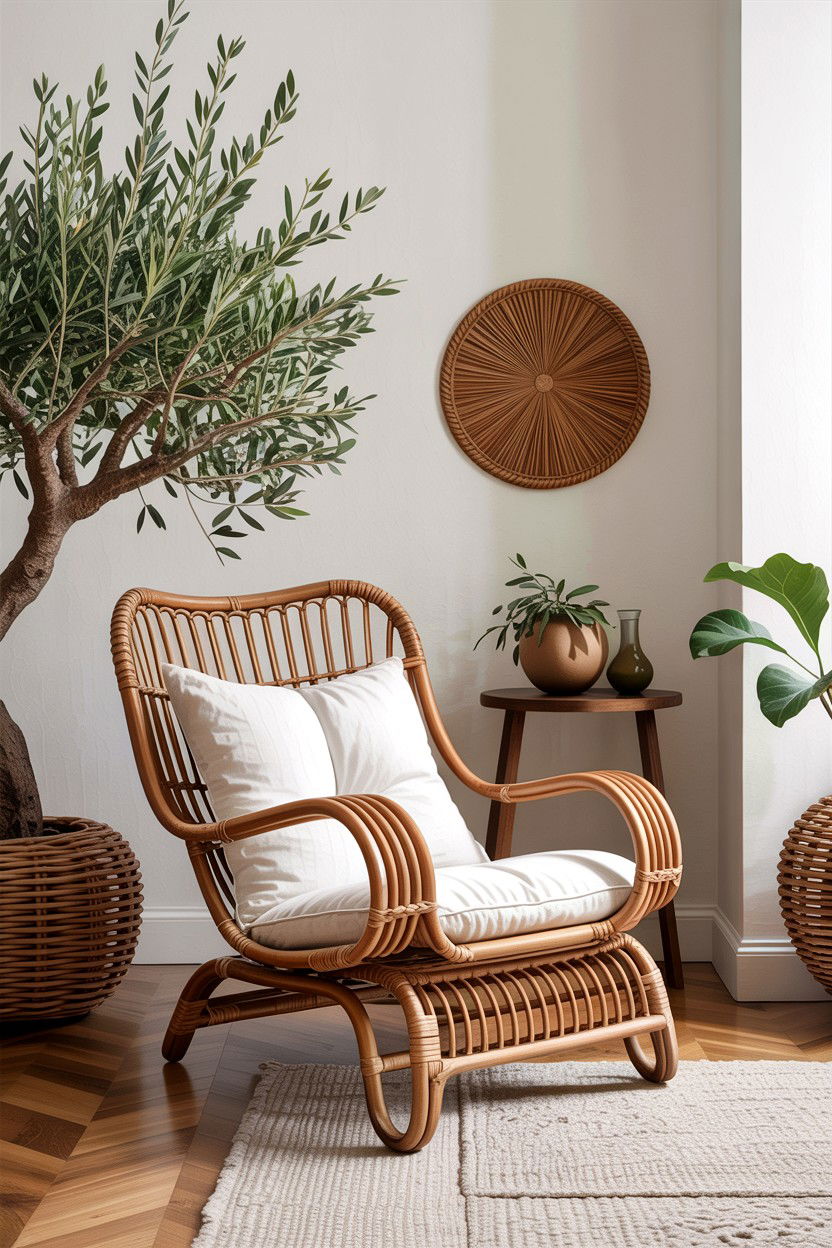 Rattan lounge chair - 30 living room Provence furniture ideas