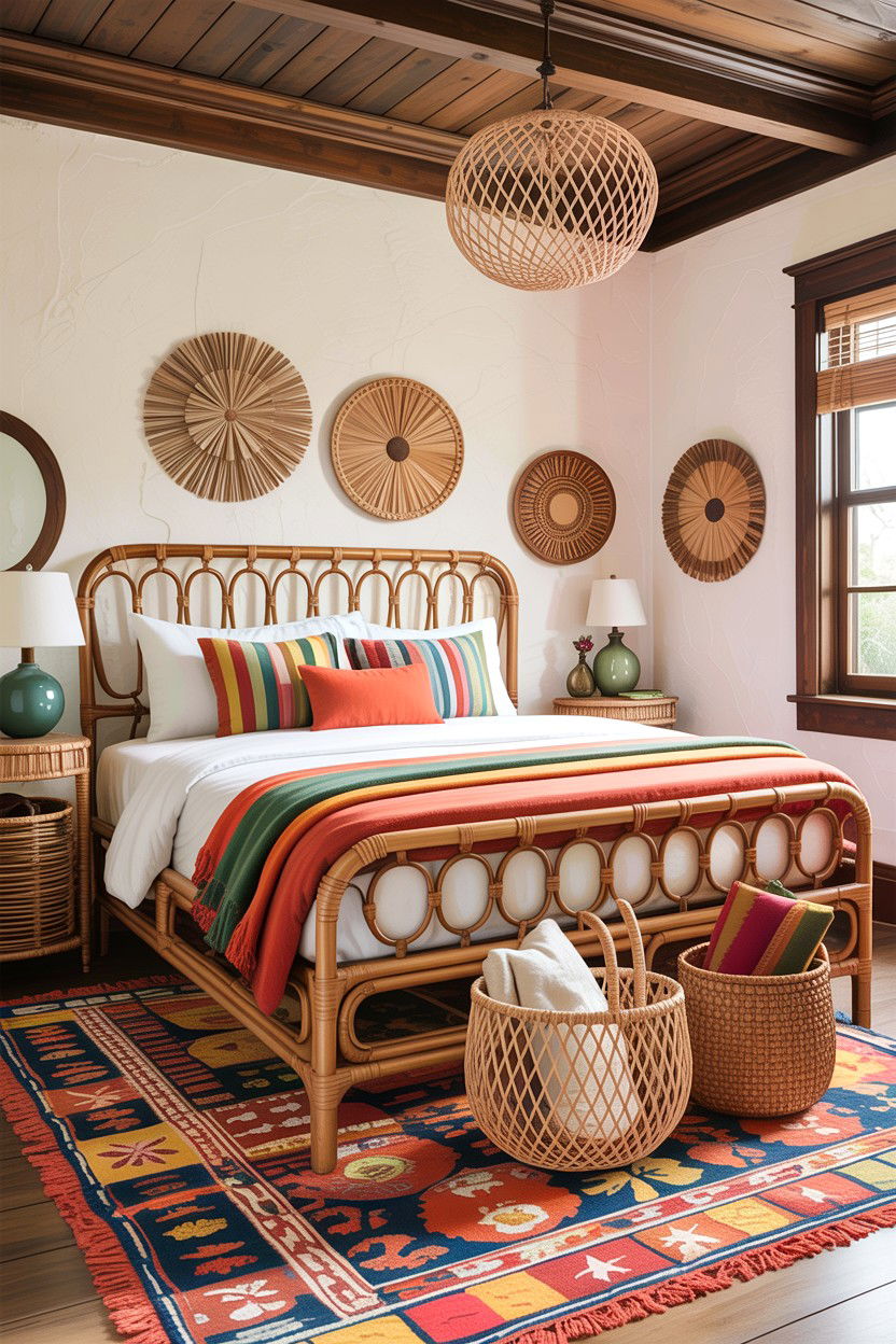 Rattan southern bedroom - 30 Southern bedroom ideas