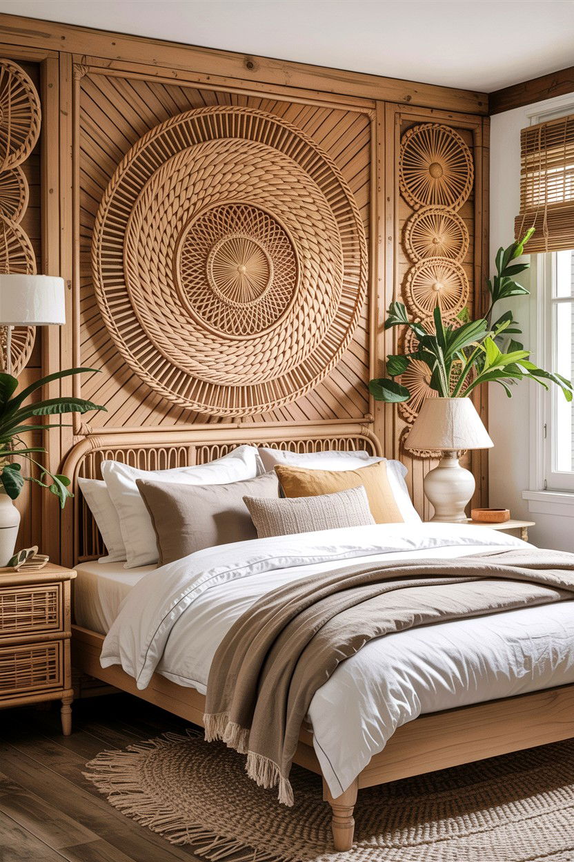 Rattan wall panels - 30 bedroom textured walls