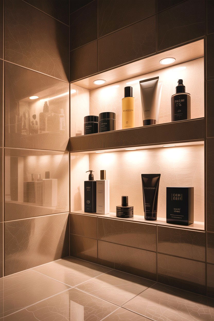 Recessed Bathroom Shelf Lighting - 30 lighted niche bathroom ideas