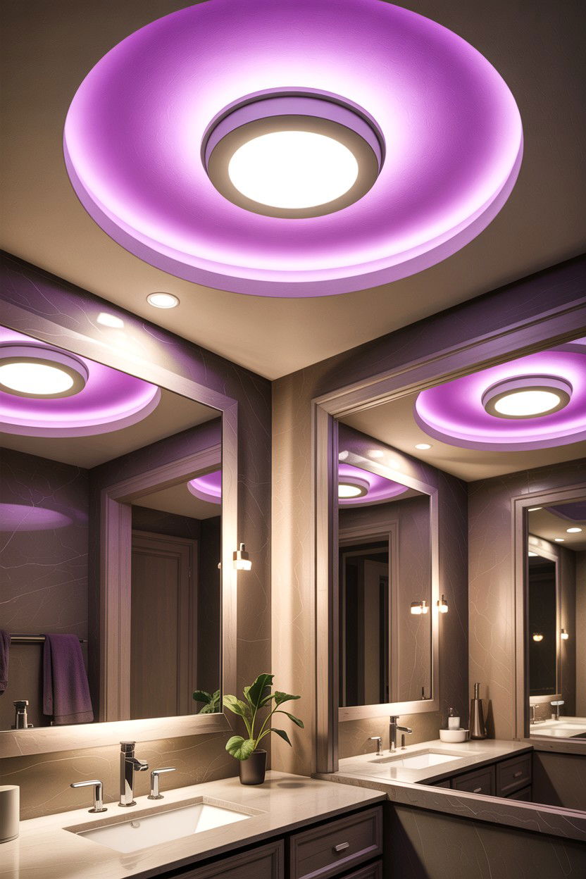 Recessed Ceiling Light - 30 chromotherapy bathroom ideas