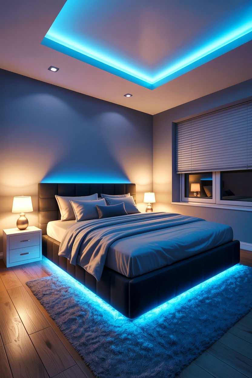 Recessed Led Strip Lighting - 30 dramatic bedroom ideas