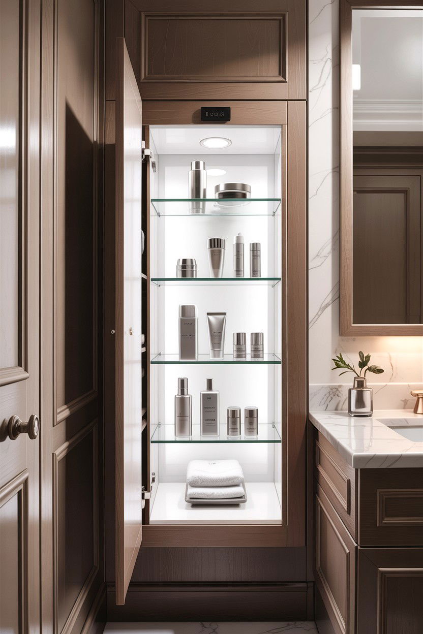 Recessed Medicine Cabinet - 30 bedroom secret storage ideas