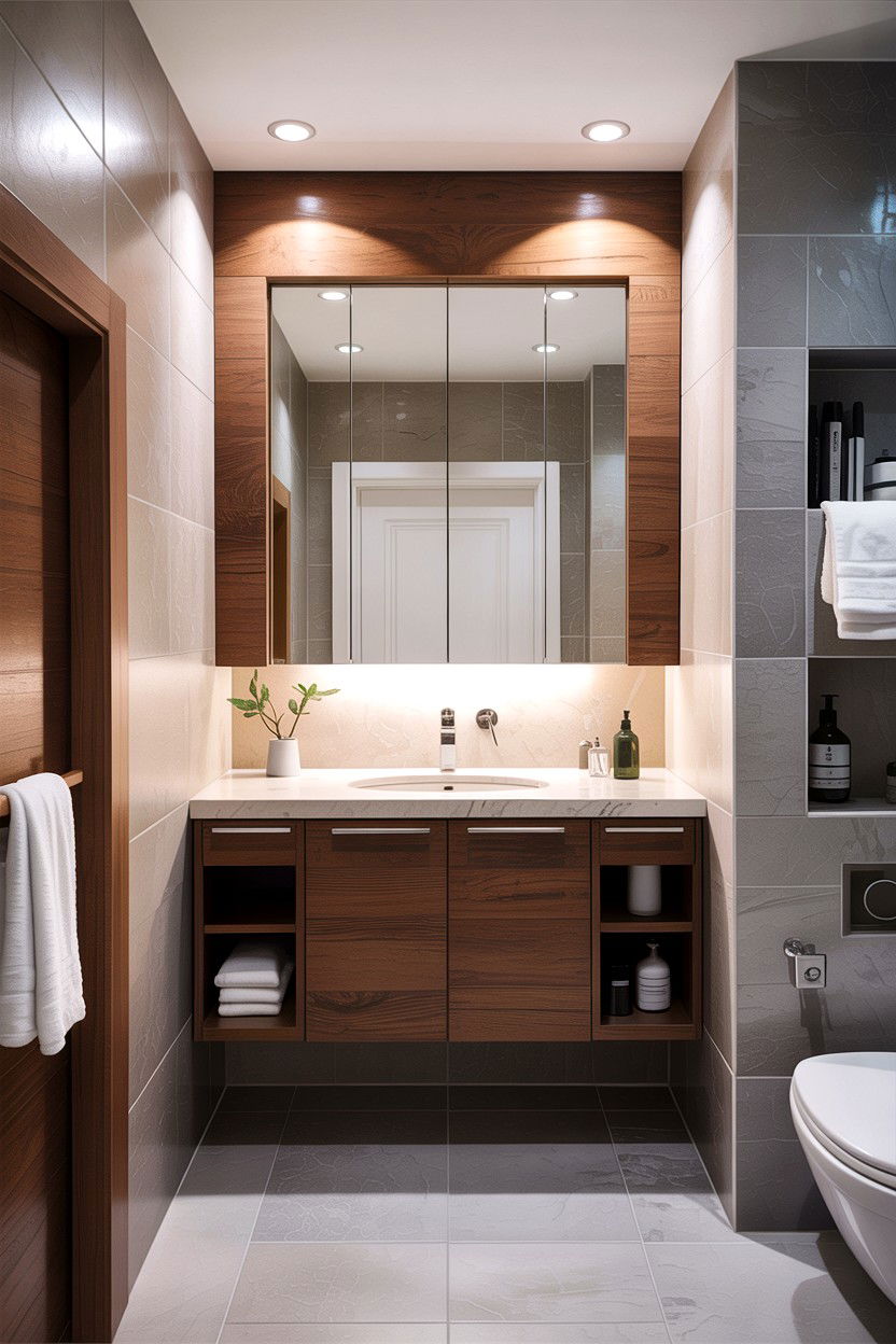 Recessed Mirror Cabinet - 30 anti-fog mirror bathroom ideas