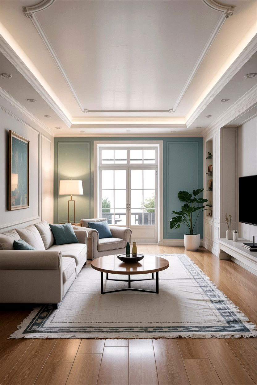 Recessed Perimeter Lighting - 30 living room cove ceiling ideas