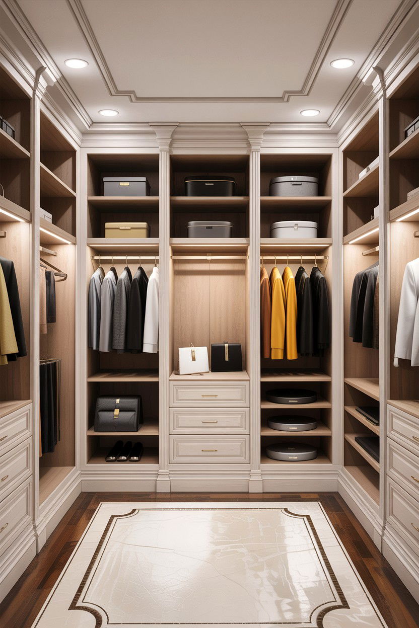 Recessed ceiling lights for walk in closet - 30 bedroom closet lighting ideas
