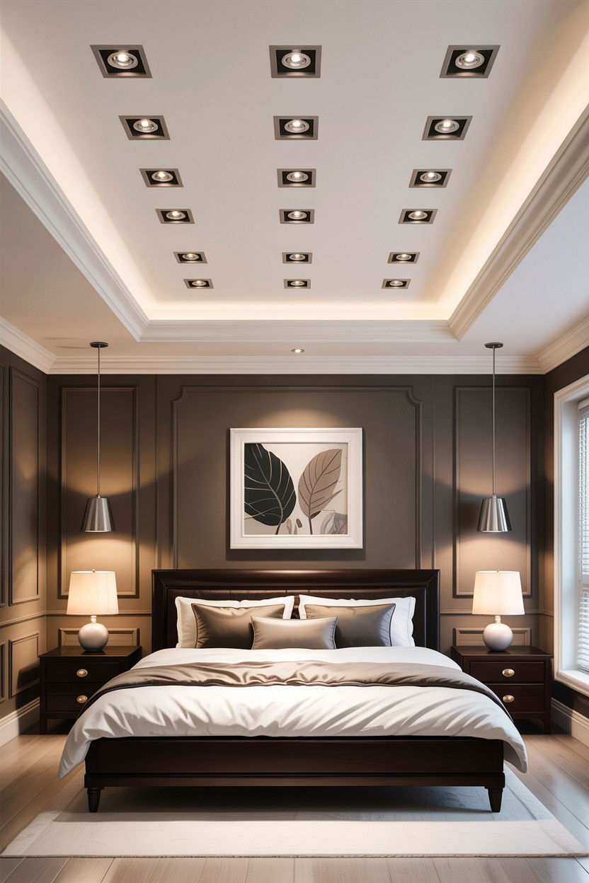 Recessed lighting layout - 30 bedroom false ceiling designs