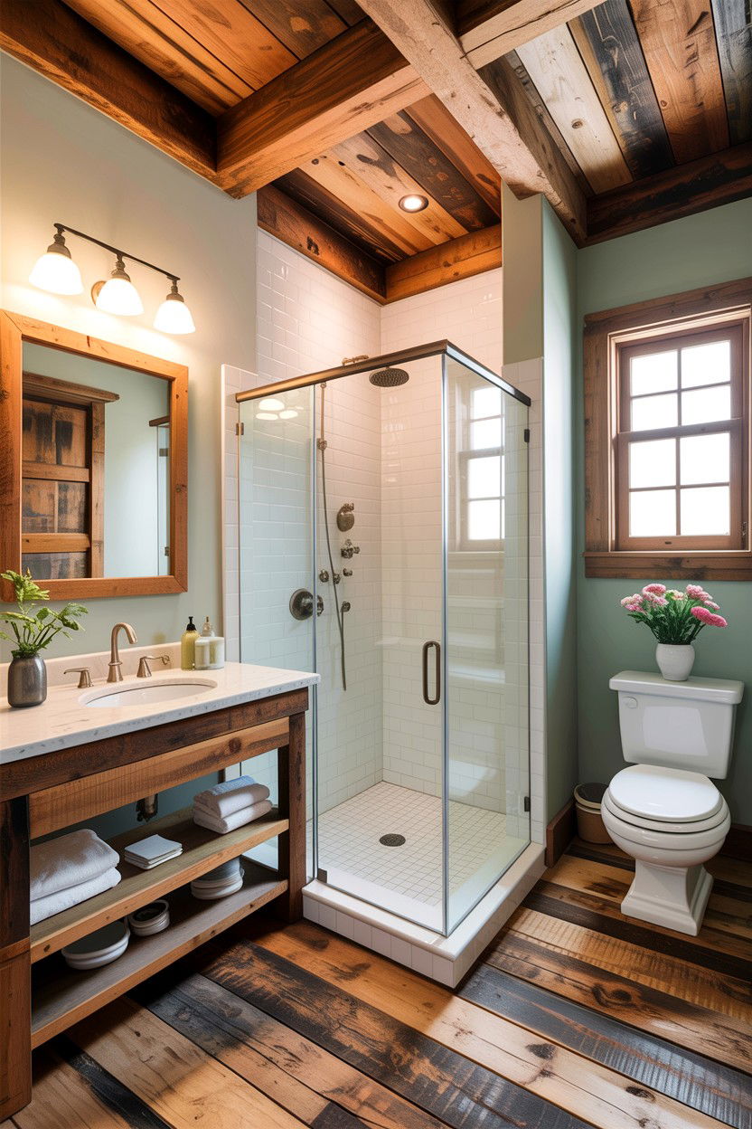 Reclaimed Timber Bathroom - 30 country bathroom ideas