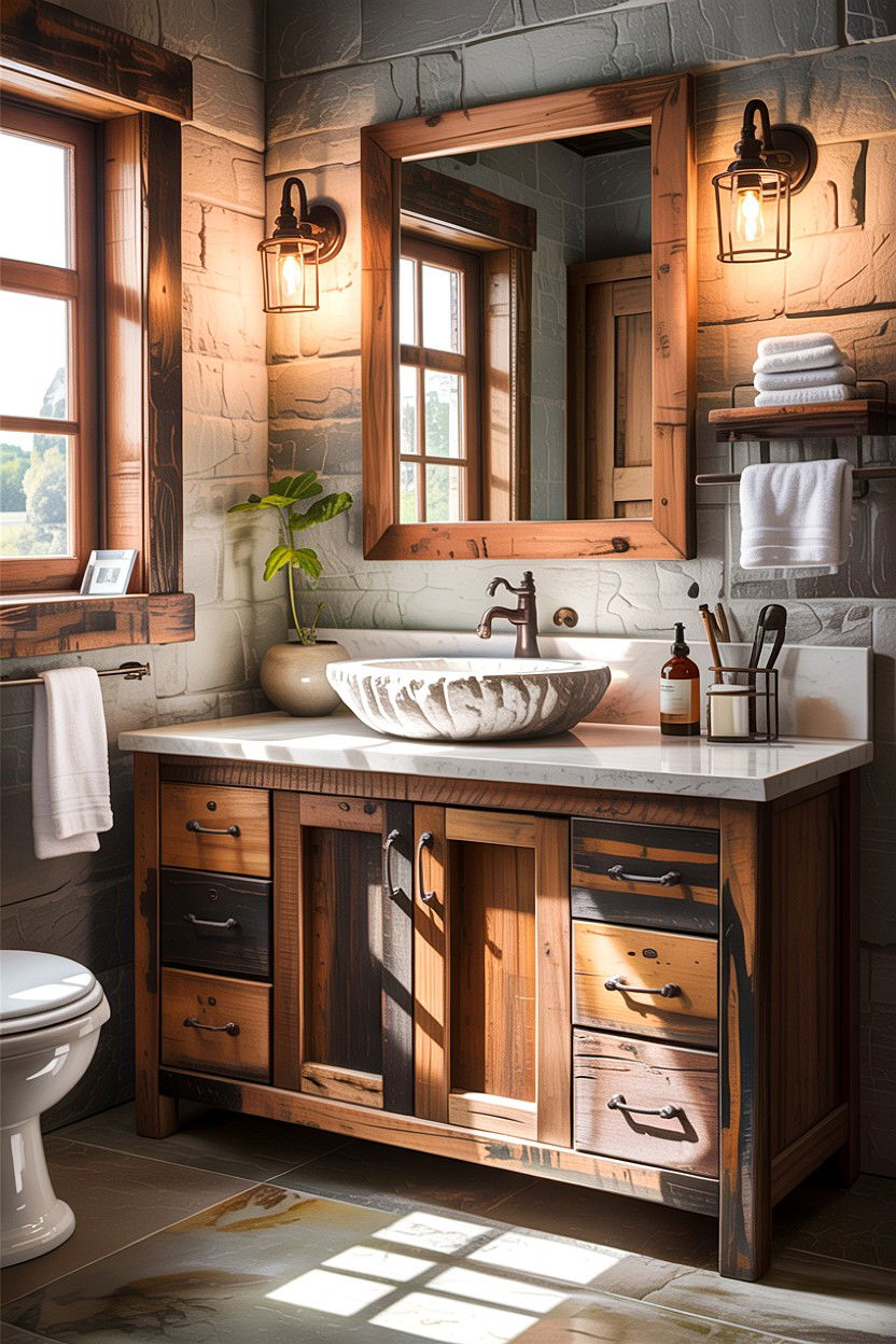 Reclaimed Wood Bathroom Vanity - 30 custom bathroom vanity ideas