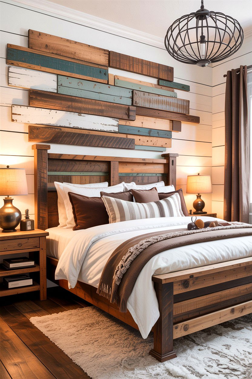 Reclaimed Wood Decor - 30 cheap bedroom ideas