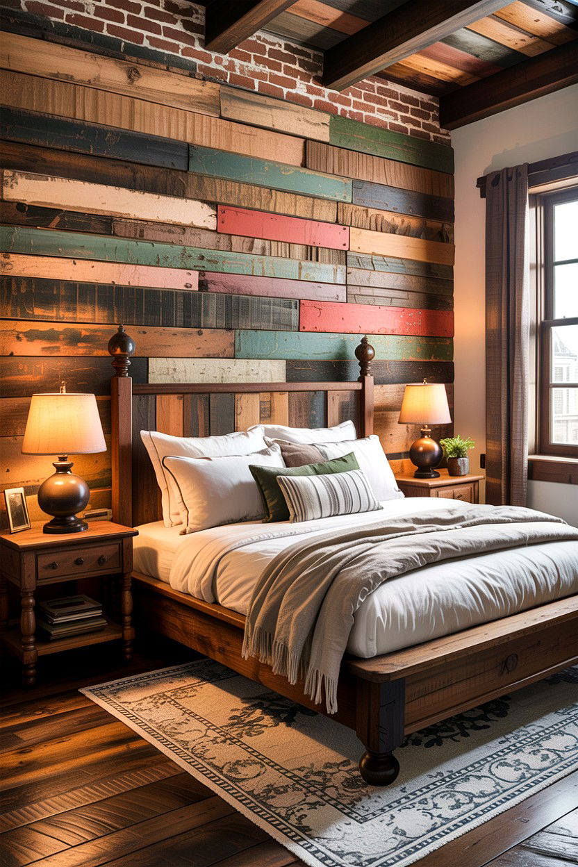 Reclaimed Wood Planks - 30 bedroom floor ideas