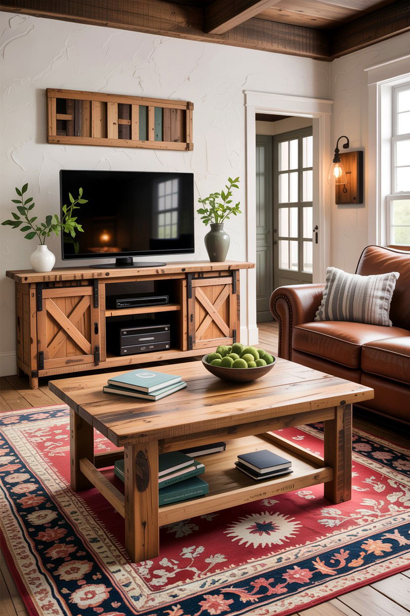 Reclaimed wood country living room - 30 living room country furniture ideas