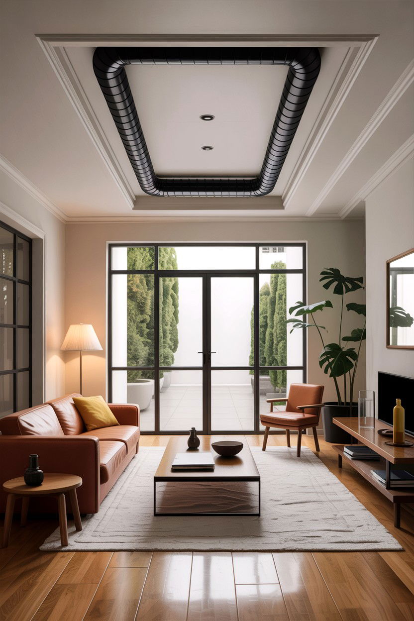 Rectangular ductwork living room - 30 exposed ductwork living room ideas