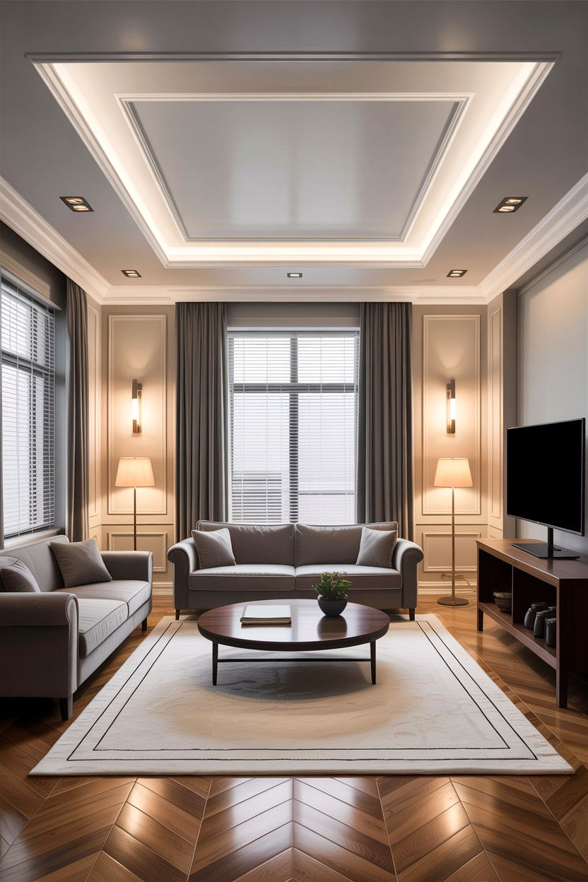 Rectangular false ceiling living room - 30 living room false ceiling designs