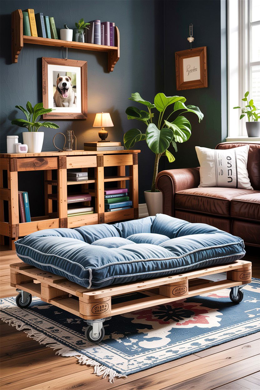 Recycled Pallet Dog Bed - 30 dog bed living room ideas
