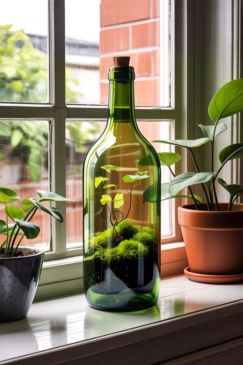 Recycled bottle terrarium - 30 bedroom terrariums
