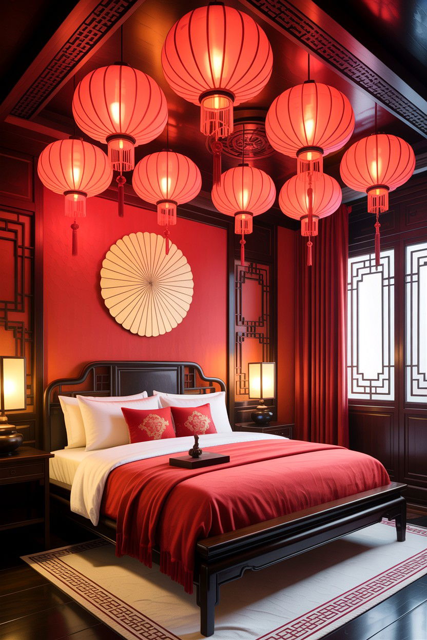 Red Lantern Bedroom Lighting - 30 Chinese bedroom ideas