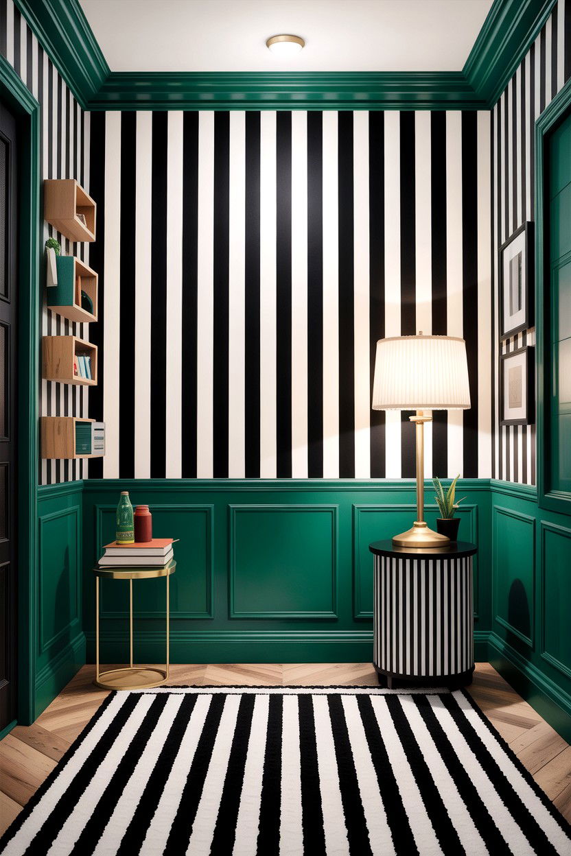 Referee stripe wall - 30 football bedroom ideas