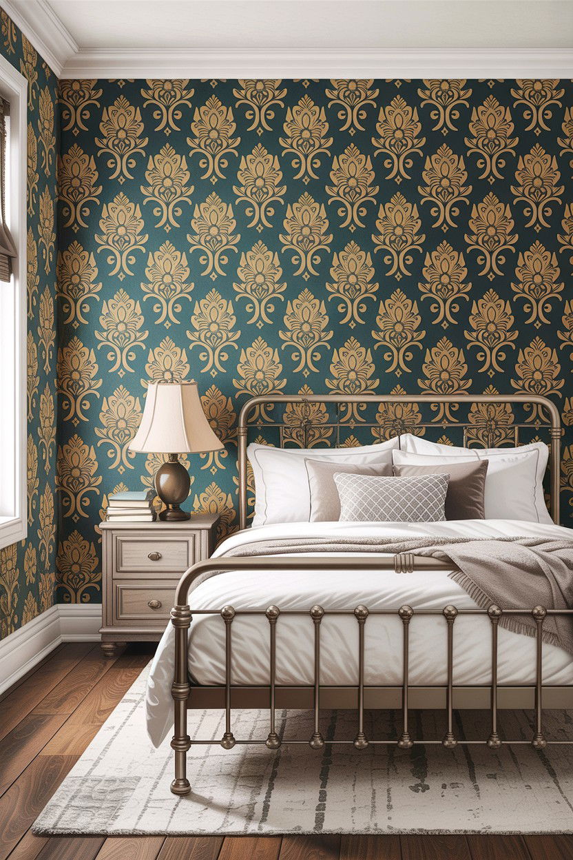 Removable Damask Wallpaper - 30 bedroom damask wallpapers