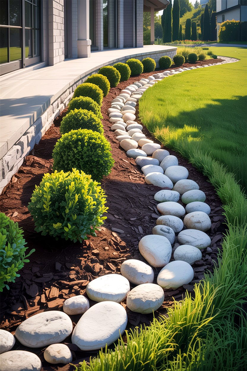 River Stone Border