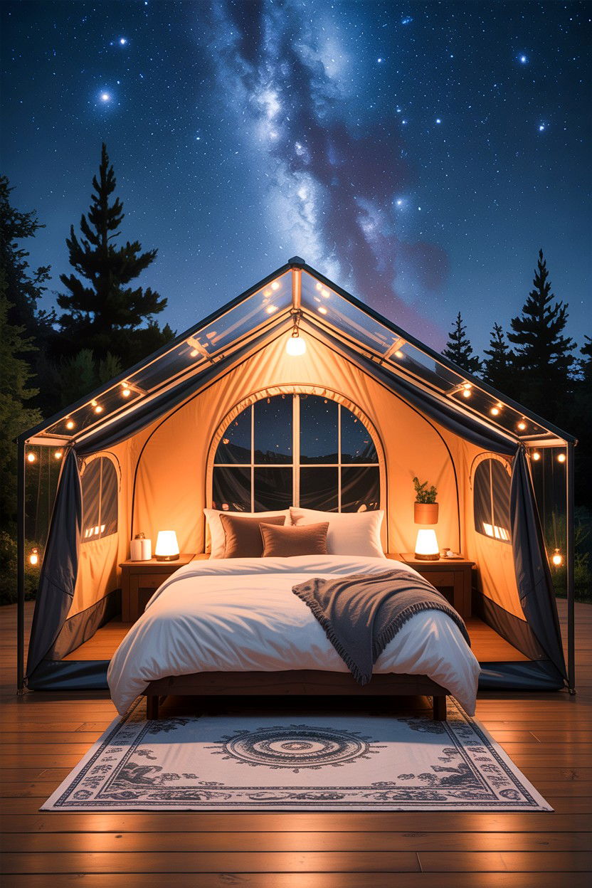 Romantic Stargazing Tent - 30 camping bedroom ideas