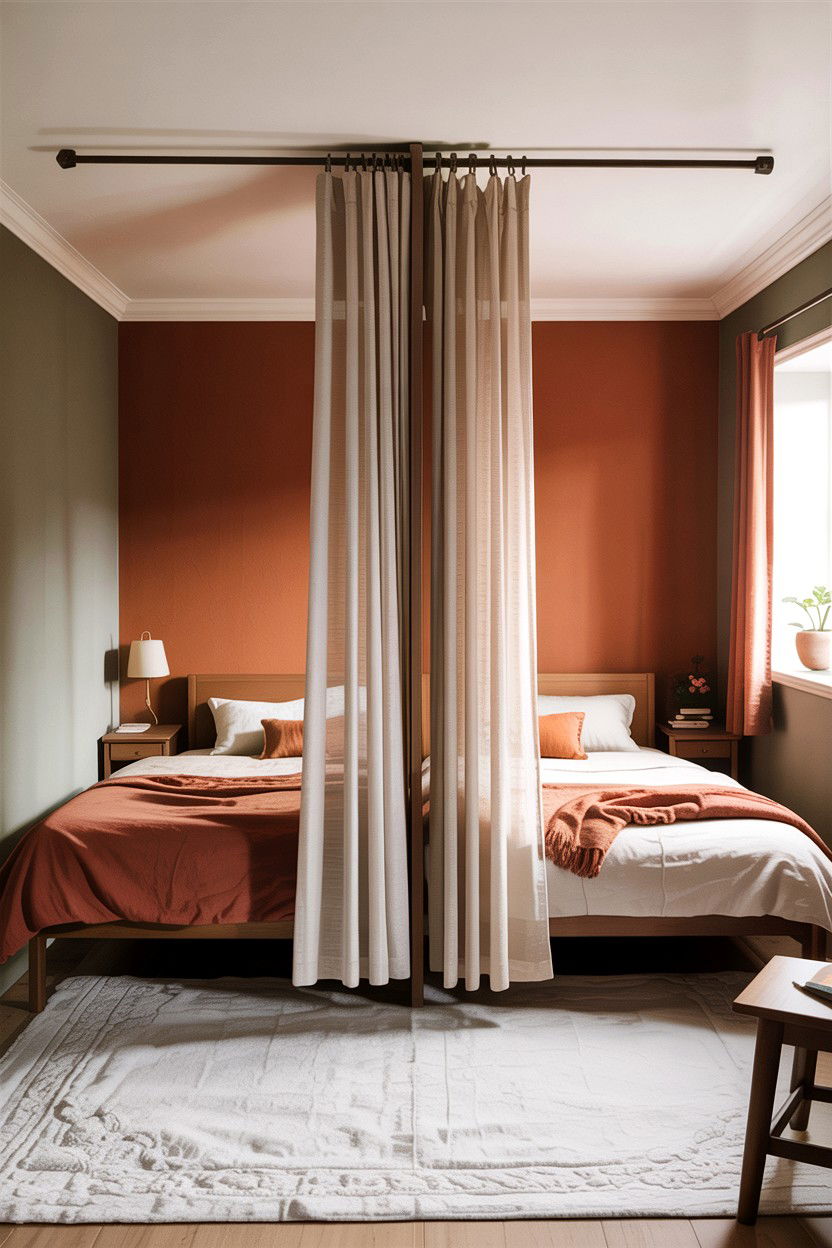 Room Divider Curtains For Siblings - 30 boy and girl shared bedroom ideas